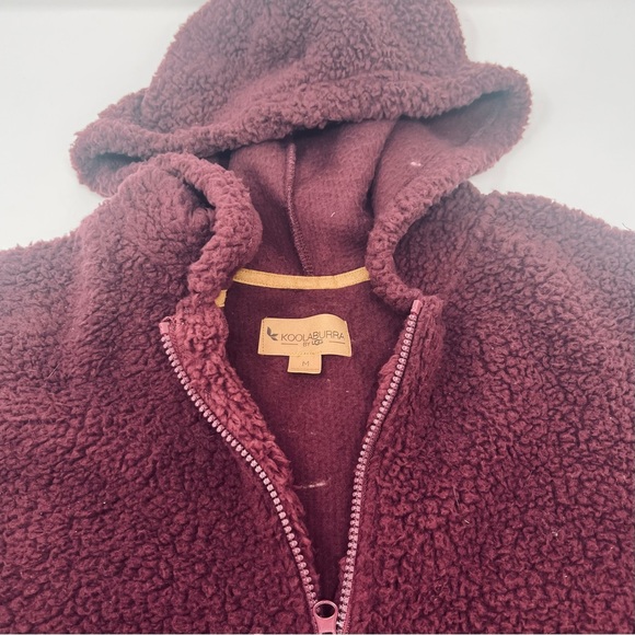 Koolaburra by UGG‎ Women's Medium Sherpa Hoodie Pullover 1/4 Zip Burgundy - Picture 5 of 7